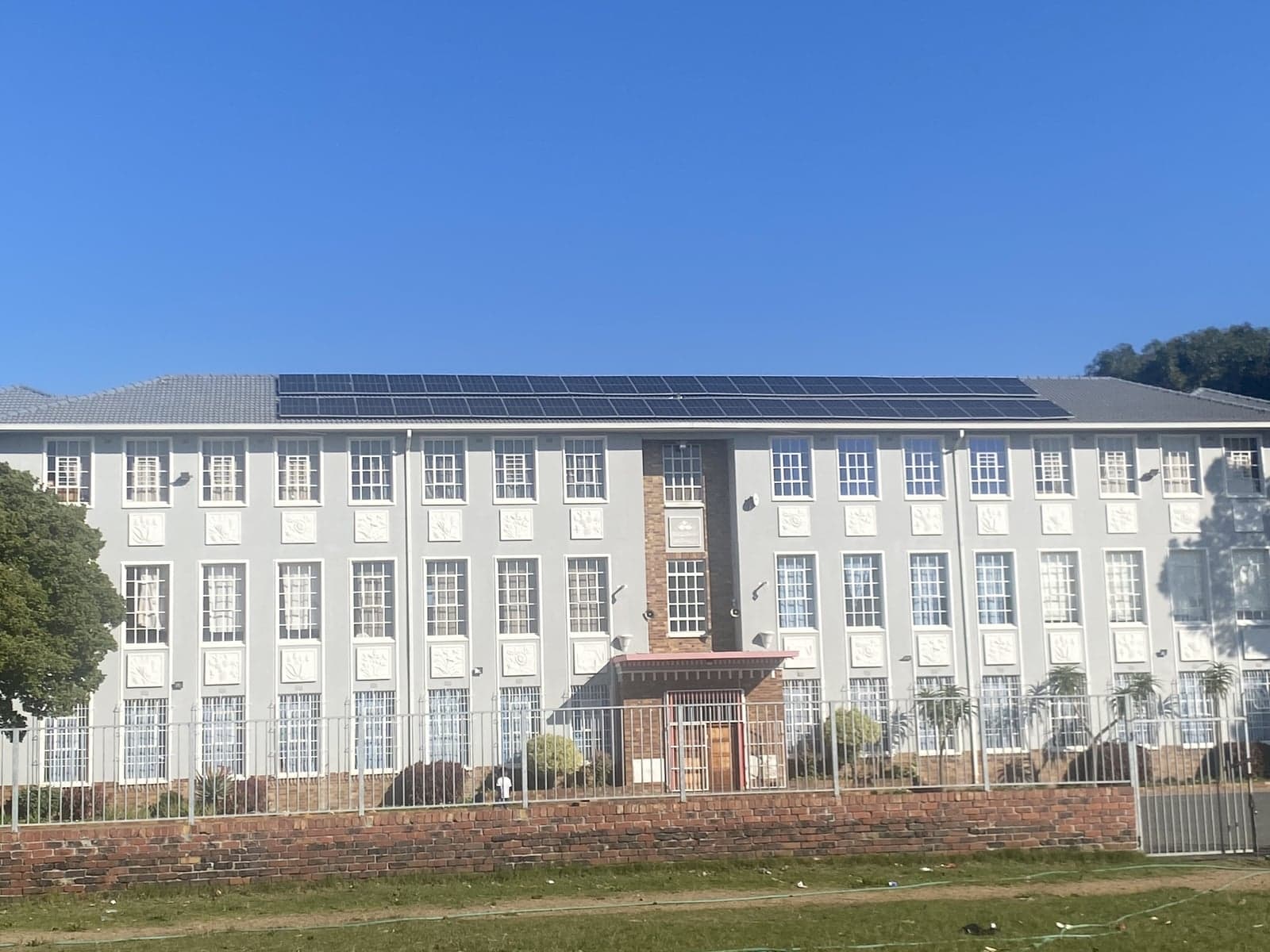 Solar panels on the Habibia Primary School rooftop — the Solar & Water sustainability project
